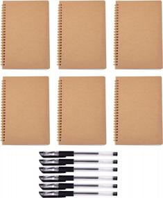 img 3 attached to Set Of 6 A5 Soft Cover Spiral Notebooks With 100 Ruled Pages, Ideal For Work, Journaling, Planners, And Notetaking. Includes 6 Pens For Writing And Drawing. Perfect School Supplies.