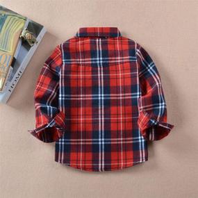 img 3 attached to 👕 Yinggeli Little Sleeve Button Flannel Boys' Clothing: Top-Notch Tops, Tees & Shirts