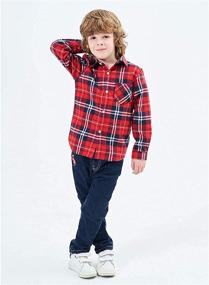 img 2 attached to 👕 Yinggeli Little Sleeve Button Flannel Boys' Clothing: Top-Notch Tops, Tees & Shirts