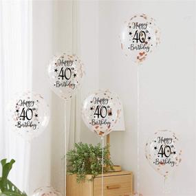 img 2 attached to 🎈 Stunning Rose Gold 40th Confetti Latex Balloons: Celebrate a Woman's Happy 40 Years Birthday Party with 16 Pack Balloon Decoration, 12in Size