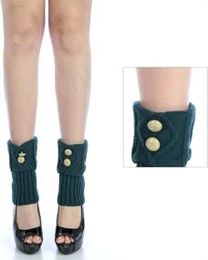 img 2 attached to Women'S Winter Cable Knit Fuzzy Leg Warmers - Thick, Long Boot Cuffs