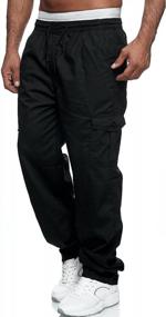 img 4 attached to Men'S Straight-Fit Cargo Pants, Hiking Casual Outdoor Fishing Travel Pockets For Men