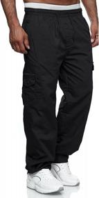 img 2 attached to Men'S Straight-Fit Cargo Pants, Hiking Casual Outdoor Fishing Travel Pockets For Men
