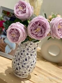 img 6 attached to 4 шт. Искусственные красные розы - UKELER Real Touch Austin Silk Flowers для домашнего декора, свадебной композиции и украшения вечеринки