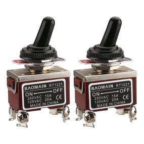 img 4 attached to Get Weather-Proof Toggle Switches - Baomain DPST NO-Off 2 Position 125VAC 20A With Rainproof Cap - Pack Of 2