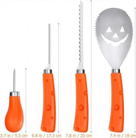 img 2 attached to BESTonZON 4 Pack Pumpkin Carving Kit - Heavy Duty Stainless Steel Pumpkin Carving Tools For Kids And Adults Halloween Creative Carving