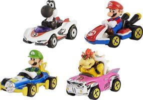 img 1 attached to 🏎️ Hot Wheels Mario Kart Characters and Karts: Epic 4-Pack of Die-Cast Toy Cars [Amazon Exclusive]