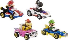 img 2 attached to 🏎️ Hot Wheels Mario Kart Characters and Karts: Epic 4-Pack of Die-Cast Toy Cars [Amazon Exclusive]