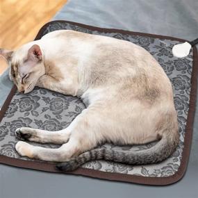 img 1 attached to 🐶 Large Dog Bed Outdoor or Home Heating Pad - Electric Heating Mat for Dog House Crate Pad - Waterproof & Easy to Clean - Chew Proof Cord - Gray - 34"x21" - 30-60W