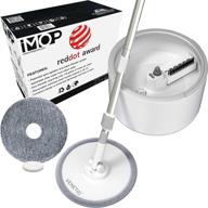 🧹 venetio imop spin mop and bucket set with internal water filtration system - self cleaning dry & wet flat floor mop for home hardwood, tile - ideal for pet owners, white/gray logo