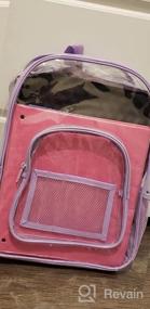 img 7 attached to Stylish And Durable Clear Pink Backpack For School With Heavy Duty See-Through Design