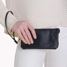 img 3 attached to Upgrade Your Style With SeptCity Genuine Leather Wristlet Keychain For Clutch Wallet And Cellphone