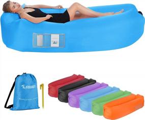img 4 attached to EDEUOEY Inflatable Lounger: Portable Waterproof Beach Travel Outdoor Recliner For Camping & Sleeping!