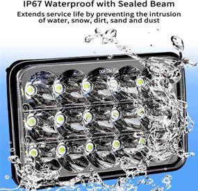 img 2 attached to DOT Approved 4x6 LED Headlights Hi/Lo Sealed Beam, Replacing Projector Rectangular H4651 H4652 H4656 H6545 Headlamp for Peterbilt KW Kenworth Freightinger Ford Probe Chevy Oldsmobile Cutlass - Pack of 4