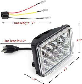 img 3 attached to DOT Approved 4x6 LED Headlights Hi/Lo Sealed Beam, Replacing Projector Rectangular H4651 H4652 H4656 H6545 Headlamp for Peterbilt KW Kenworth Freightinger Ford Probe Chevy Oldsmobile Cutlass - Pack of 4