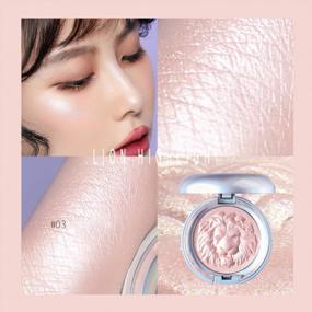 img 1 attached to Get The Perfect Glow With GL-Turelifes Lion Highlight Powder Palette - Ginger Trim Shimmer Powder For A Facial Brightening Effect And Silhouette Highlighting With Pink Aurora Shade