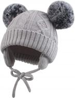 очаровательная вязаная рождественская шапочка с ушами для младенцев и малышей - теплая зимняя шапка для младенцев логотип