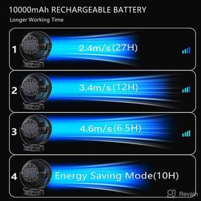 img 3 attached to Versatile 10000mAh Battery Operated Fan: Portable, Powerful, and Packed with Features for Superior Cooling