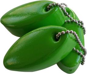 img 1 attached to 3 Pack LIME GREEN Floating Keychain Key Floats Vinyl Covered Foam -Made In The USA- (Lime Green)