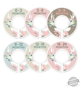 img 3 attached to 🧺 SEO-Optimized Baby Nursery Closet Dividers: Organizers, Nursery Decor, Baby Girl, Deer, Floral Antlers, Flowers, Woodland