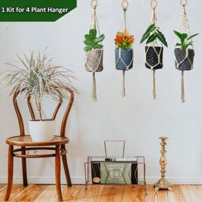 img 3 attached to Macrame Plant Hangers DIY Craft Kit For Adults Beginners With Wood Beads,Wood Rings,Wooden Rod - Tutorials Included - Useful Adult Projects Kits For Women/Parents