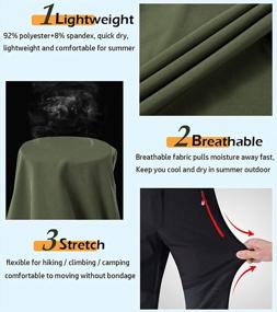 img 2 attached to Men'S Outdoor Lightweight Hiking Pants Quick Dry Waterproof Zipper Pockets Climbing Camping CARWORNIC