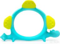 🦕 smily mia norman the dinosaur - blue silicone teether toy: soft, durable, and safe for teething bracelet & gum massaging - ideal for babies 3m+ logo
