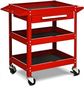 img 4 attached to Goplus 3-Tier Rolling Tool Cart 330 LBS Capacity Heavy Duty Utility Storage Drawer Organizer Industrial Commercial Service Mechanics Garage Warehouse Repair Shop