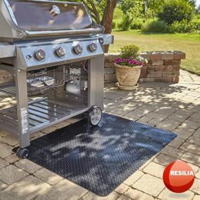 img 3 attached to RESILIA - Green Diamond Plate Under Grill Mat - Protects Outdoor Surfaces, 36 x 48 inches