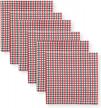 folkulture holly plaid cloth napkins: 100% cotton, reusable, boho & farmhouse table decor - set of 6 logo