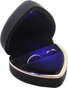 img 2 attached to GBYAN Ring Box With LED Light For Proposal, Engagement, Wedding Ceremony Heart Shaped Jewelry Ring Box