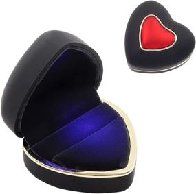 img 4 attached to GBYAN Ring Box With LED Light For Proposal, Engagement, Wedding Ceremony Heart Shaped Jewelry Ring Box