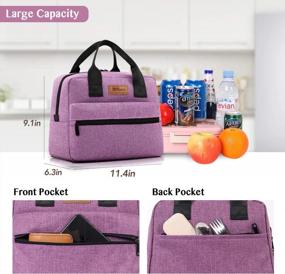 img 2 attached to Stay Cool And Organized With HOMESPON Insulated Lunch Bag - Large Purple Tote Box For Women, Men, Work, And Picnics