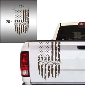 img 3 attached to Greenyef Graphics We The People Distressed American USA US Flag Truck Tailgate Vinyl Decal Preamble Of The US Constitution Compatible With Most Pickup Trucks - Rear Car Sticker (11&#34