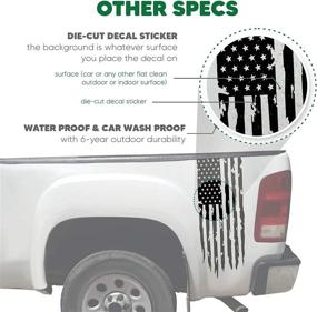 img 1 attached to Greenyef Graphics We The People Distressed American USA US Flag Truck Tailgate Vinyl Decal Preamble Of The US Constitution Compatible With Most Pickup Trucks - Rear Car Sticker (11&#34