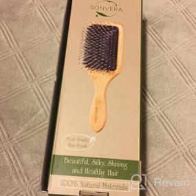 img 7 attached to Boar Bristle Hair Brush Set With Wide Tooth Tail Comb Men Detangling Hair Brushes For Women Mens Paddle Brush Bamboo Wooden Bore Natural Hairbrush For Shine Fine Hair Reduce Frizz Improve Hair Texture
