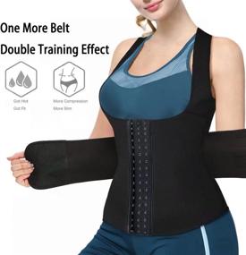 img 3 attached to Women'S Neoprene Sauna Sweat Waist Trainer Corset Trimmer Vest For Tummy Control And Waist Cincher Body Shaping