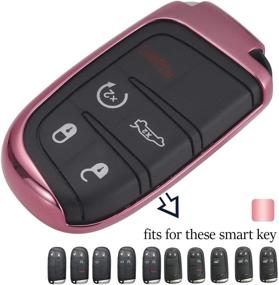 img 4 attached to Lcyam Key Fob Cover Glossy Tpu Case Compatible With Jeep Renegade Grand Cherokee Compass Ram Dodge Challenger Journey Durango Dart Chrysler 200 300 Smart Keyless Entry Remote Interior Accessories