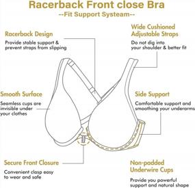 img 1 attached to Comfortable Plus Size Racerback Bra With Front Closure - DELIMIRA'S Seamless Underwire Design For Women