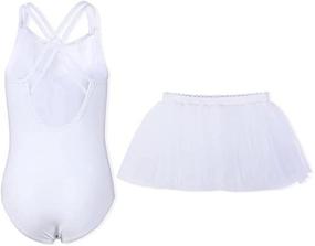 img 2 attached to Girls Ballet Leotard With Removable Tutu Skirt - Camisole Dance Dress Combo For Toddlers By DIPUG