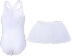 img 3 attached to Girls Ballet Leotard With Removable Tutu Skirt - Camisole Dance Dress Combo For Toddlers By DIPUG