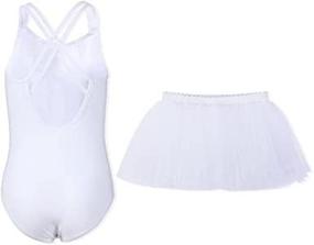 img 4 attached to Girls Ballet Leotard With Removable Tutu Skirt - Camisole Dance Dress Combo For Toddlers By DIPUG