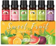 premium fruity fragrance oil set by asakuki - 6 x 10ml essential oils for soap and candle making - passion fruit, strawberry, pineapple, green apple, fig, and guava - perfect for diffusers logo