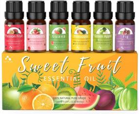 img 4 attached to Premium Fruity Fragrance Oil Set By ASAKUKI - 6 X 10Ml Essential Oils For Soap And Candle Making - Passion Fruit, Strawberry, Pineapple, Green Apple, Fig, And Guava - Perfect For Diffusers