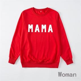 img 1 attached to 👩 Adorable Women Baby Family Matching Sweatshirt: Mama Mini Print Sweater Pullover Set for Mommy and Me - Fall Winter Clothes Collection