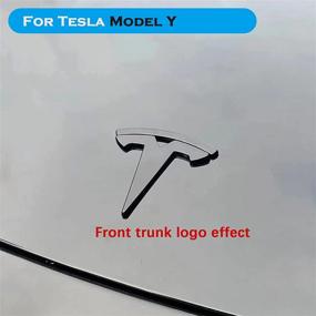 img 3 attached to 🚗 Tesla Model Y Steering Wheel/Front Trunk/Rear Trunk Logo Emblem Stickers 3PCS/Set - Gloss Black- Upgraded SEO