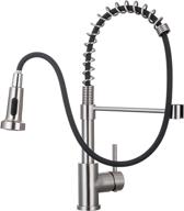 wewe stainless steel kitchen sink faucet with pull down sprayer and single handle – brushed nickel finish perfect for commercial, industrial, and farmhouse kitchens logo