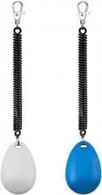 img 2 attached to LaZimnInc Pet Training Clicker Set - Big Button Clicker with Wrist Strap, 2-Pack (Blue + White)