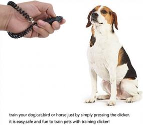 img 1 attached to LaZimnInc Pet Training Clicker Set - Big Button Clicker with Wrist Strap, 2-Pack (Blue + White)