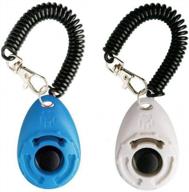 lazimninc pet training clicker set - big button clicker with wrist strap, 2-pack (blue + white) логотип